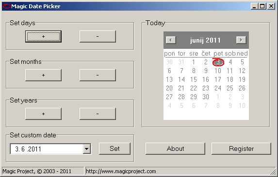 Screenshot of Magic Date Picker